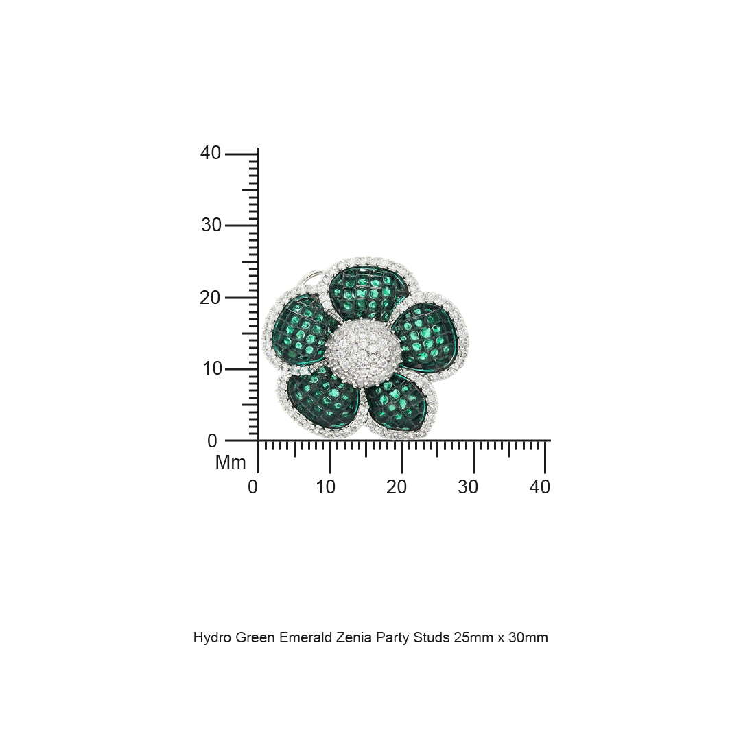 Hydro Green Emerald Zenia Party Studs