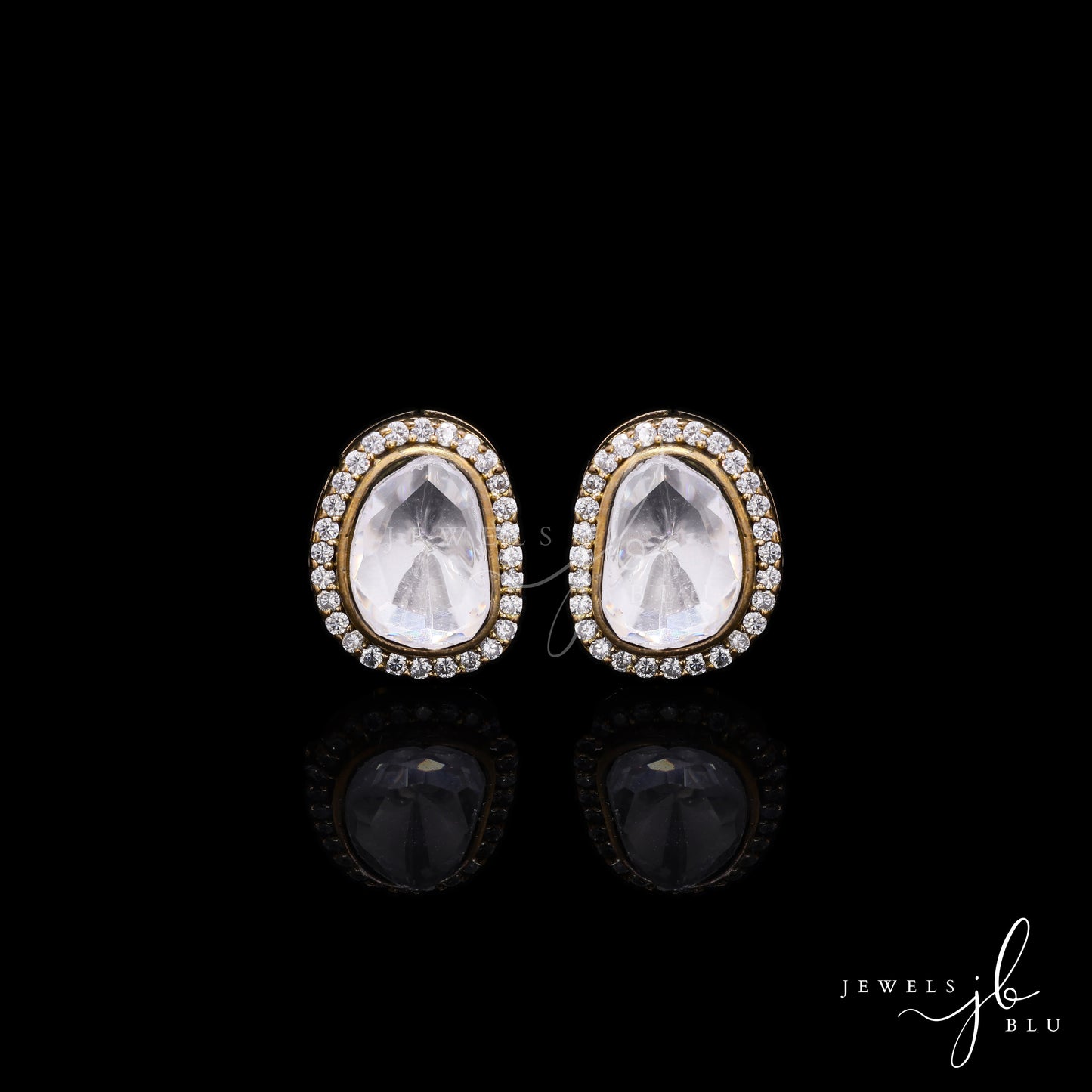 High Finish Oval Polki Diamond Mens Cuff Link Pair