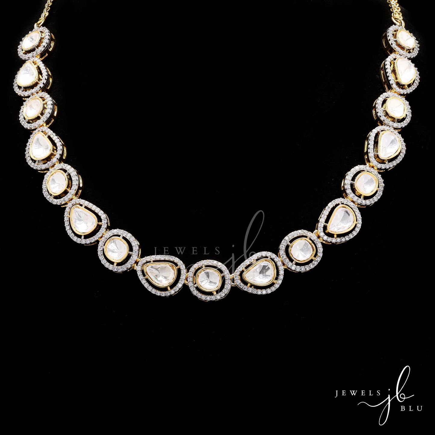 Classic Polki Heerabagh Necklace Set with Earrings