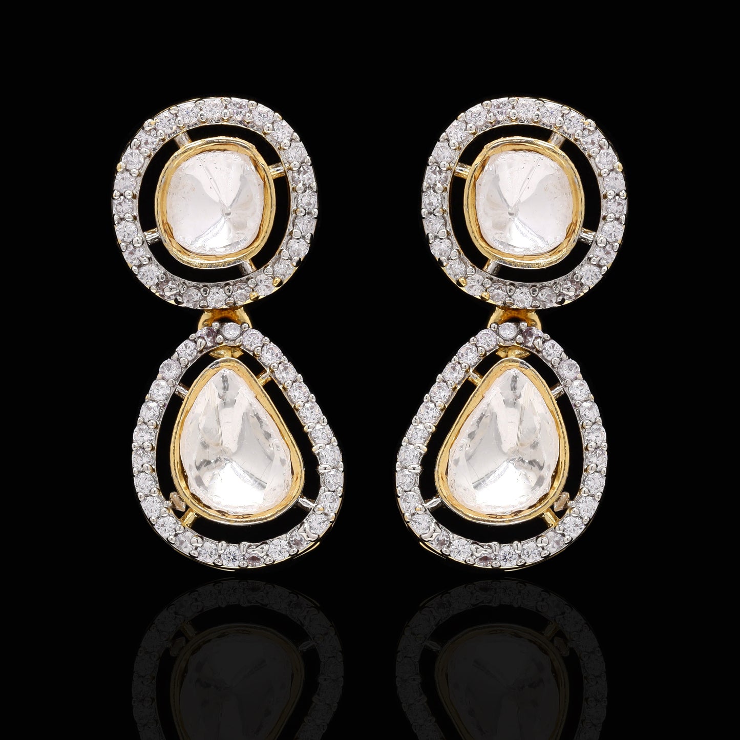 Classic Polki Heerabagh Necklace Set with Earrings