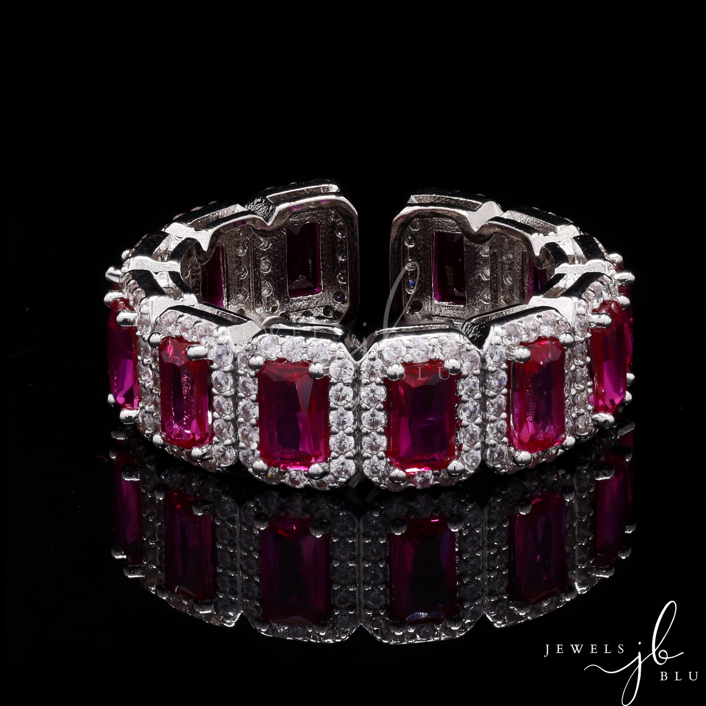 Tipsy Ruby Premium Adjustable Band Ring