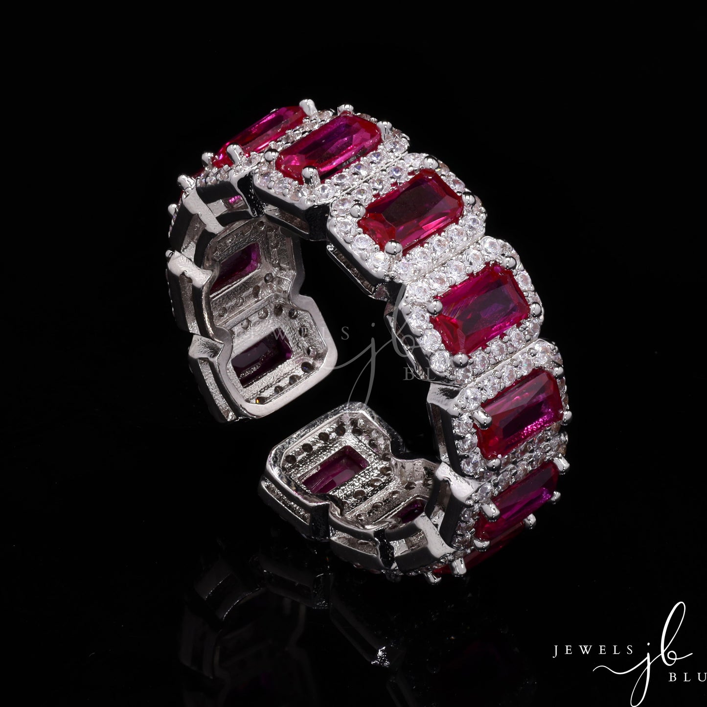 Tipsy Ruby Premium Adjustable Band Ring