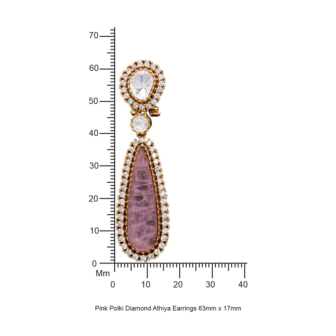 Pink Polki Diamond Athiya Earrings