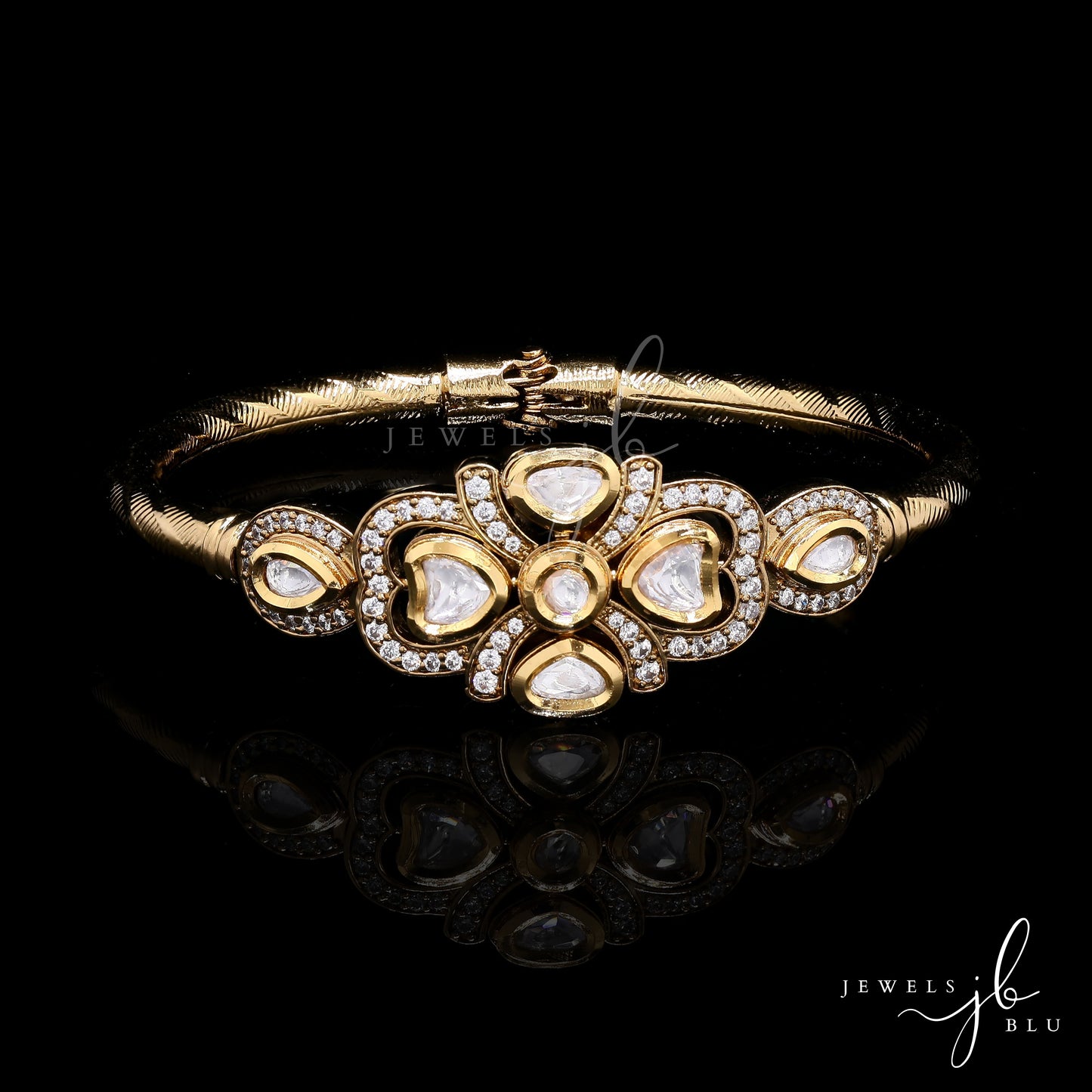 Gold Finish Openable Alankar Kada Bracelet
