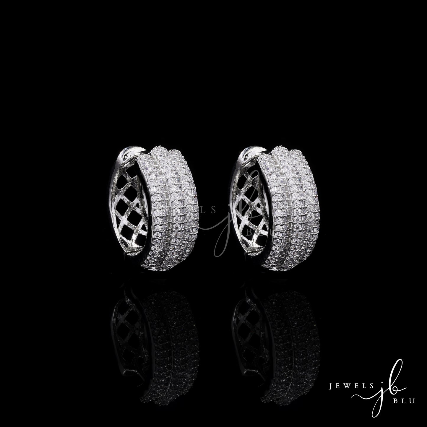 Classic Chunky American Diamond Huggie Hoops