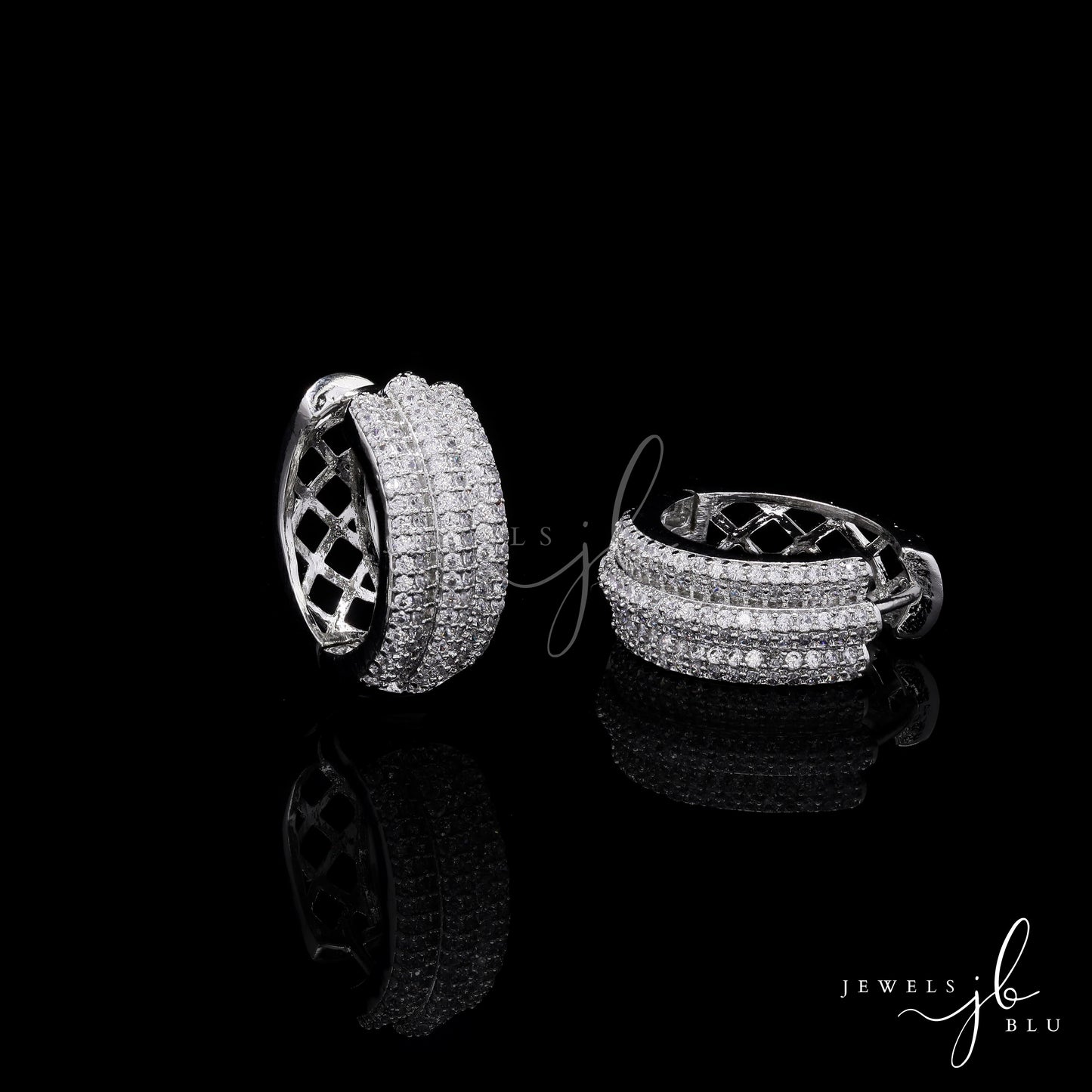 Classic Chunky American Diamond Huggie Hoops