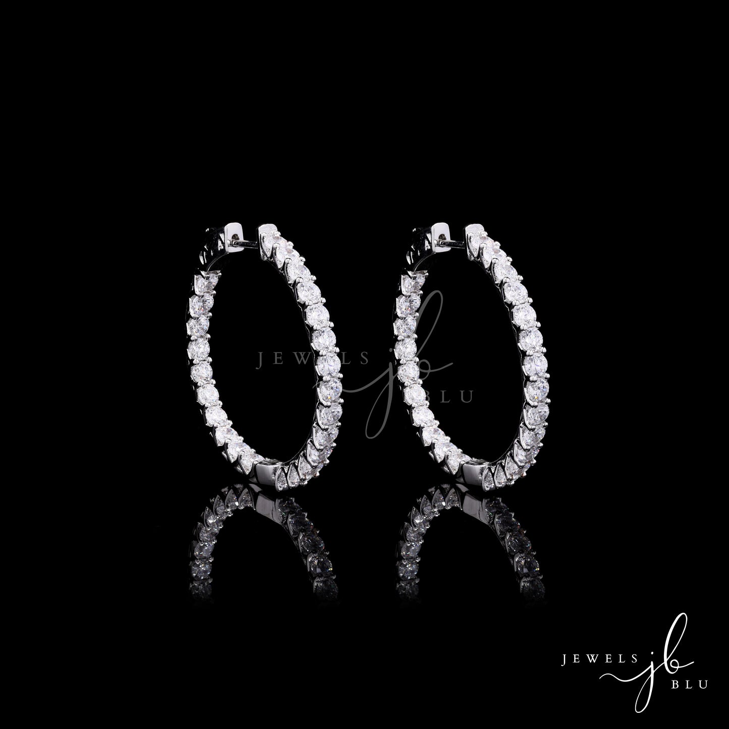 Classic Round American Diamond Hoops