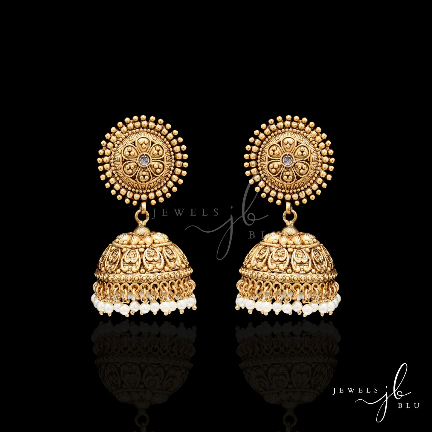 Festive Exclusive Gold Finish Surya Jhumki Earrings