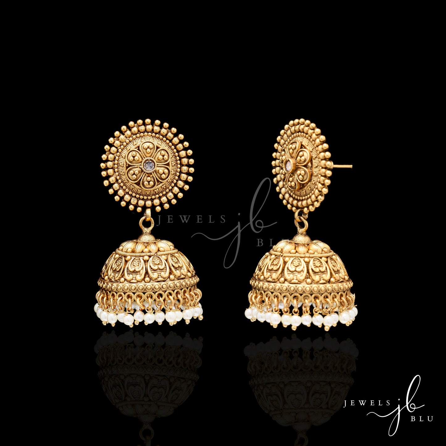 Festive Exclusive Gold Finish Surya Jhumki Earrings