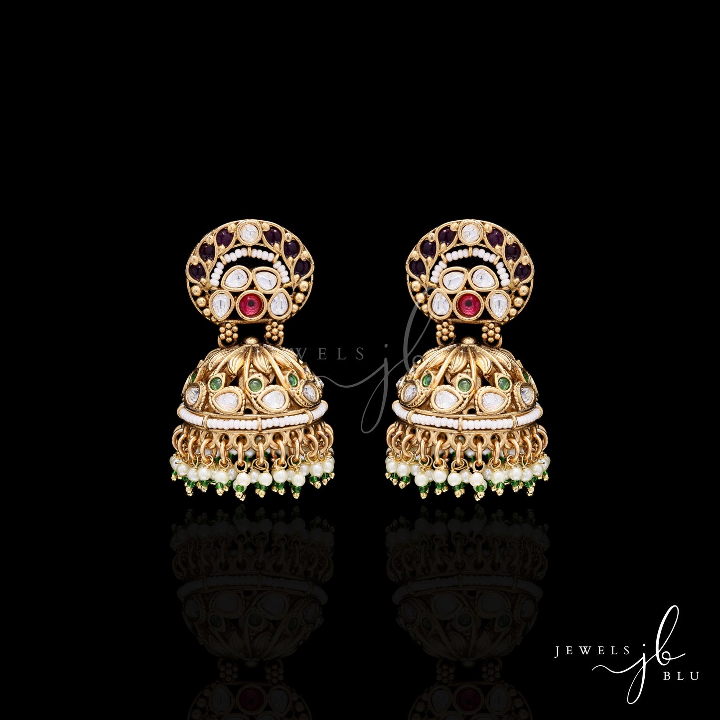 Festive Exclusive Gold Finish Savoya Jhumki Earrings