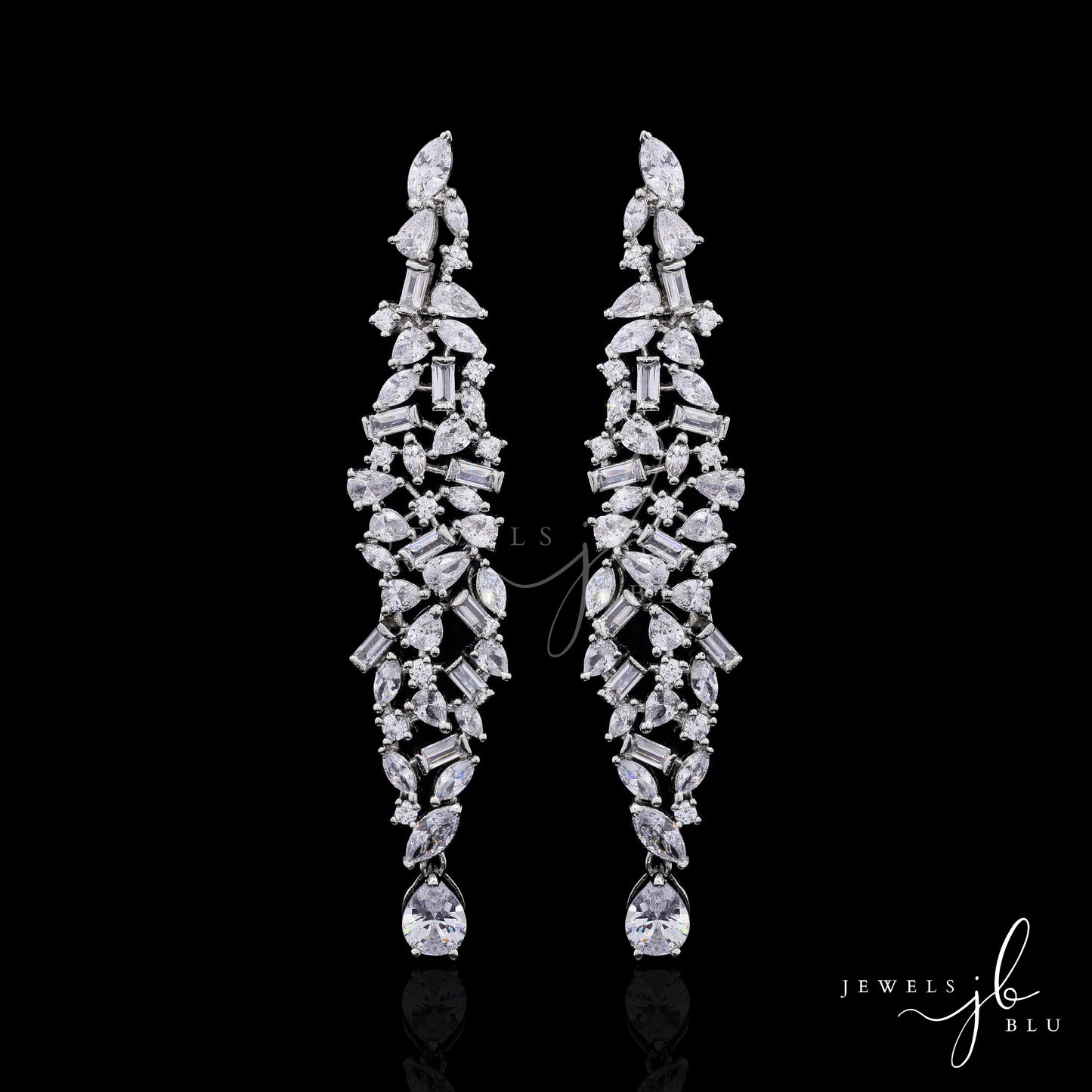 Multi Shape American Diamond Cocktail Party Dangler Earrings