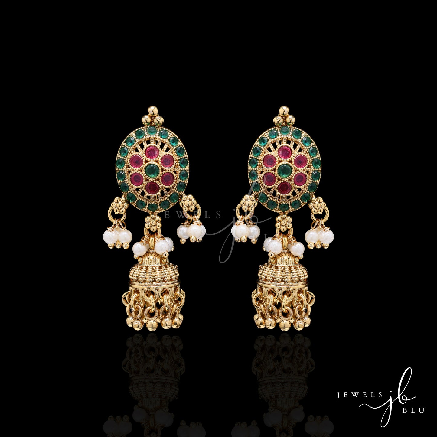 Festive Exclusive 4 Layer Antique Gold Finish Moti Ghungroo Layered Necklace Set with Earrings