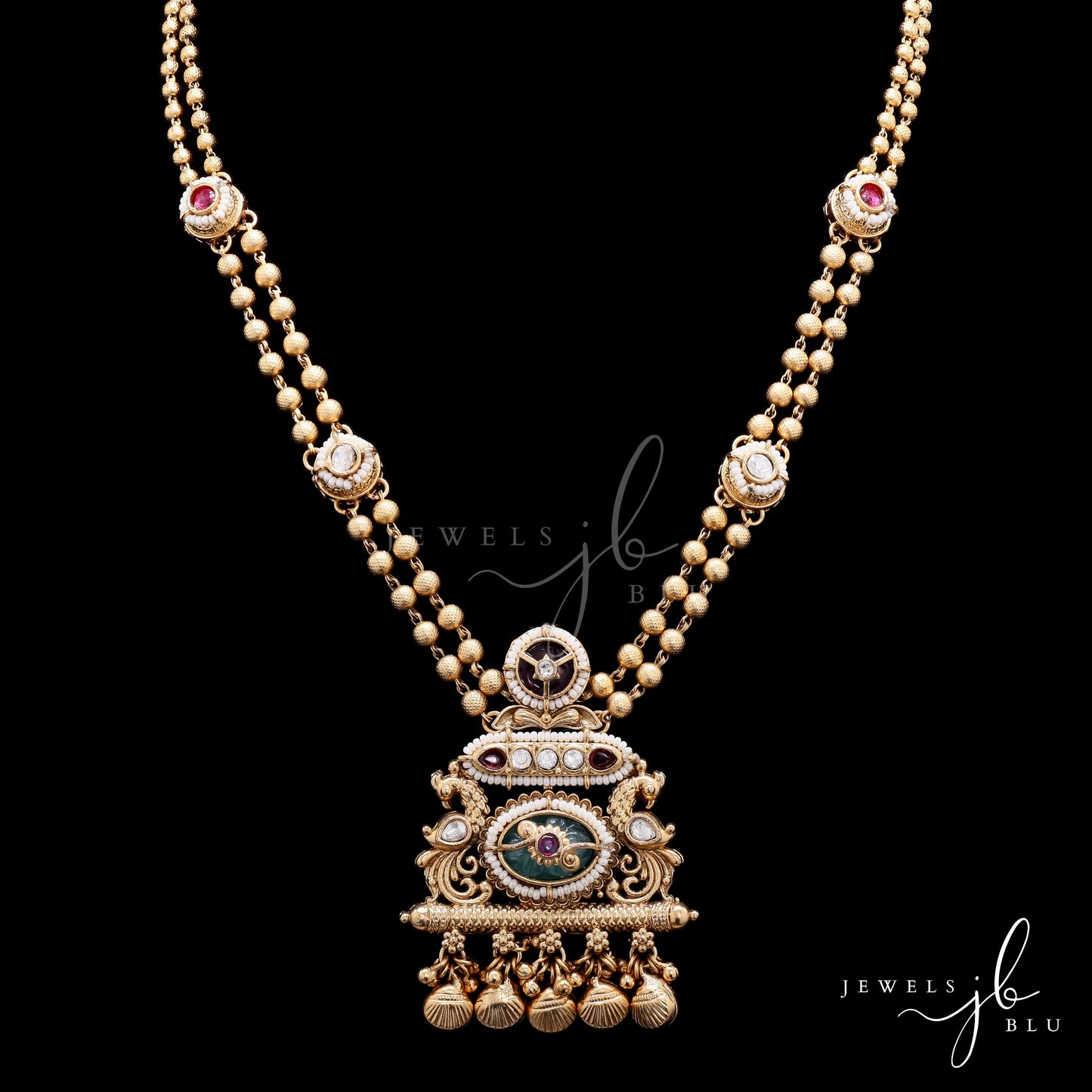 Festive Exclusive Antique Gold Finish Dholakia Necklace Set with Earrings