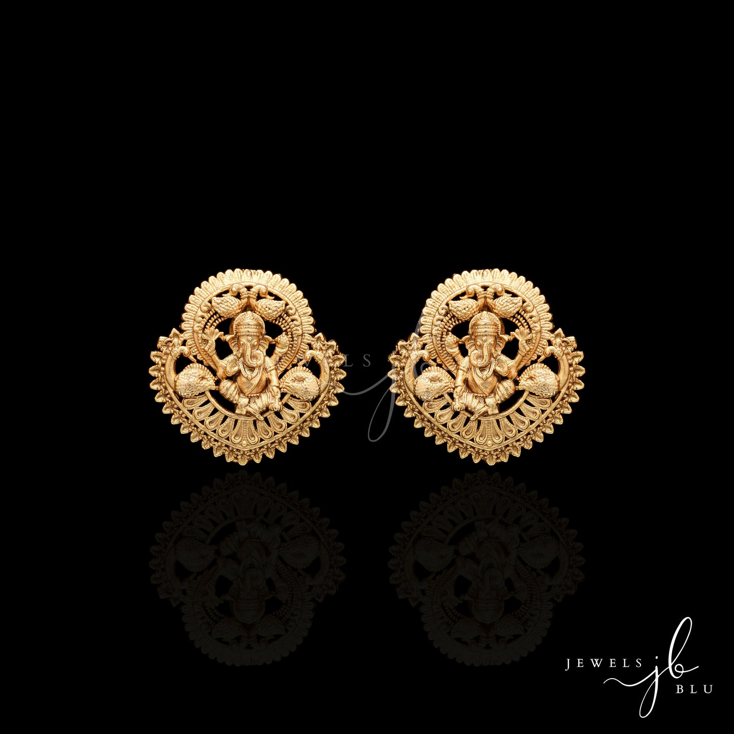 Festive Exclusive Gold Finish Ganesh Ji Necklace Set with Earrings