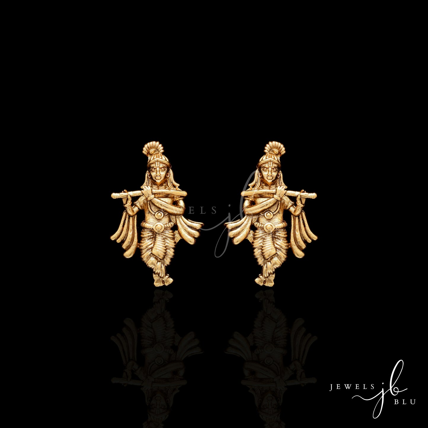 Festive Exclusive Gold Finish Krishna Necklace Set with Earrings