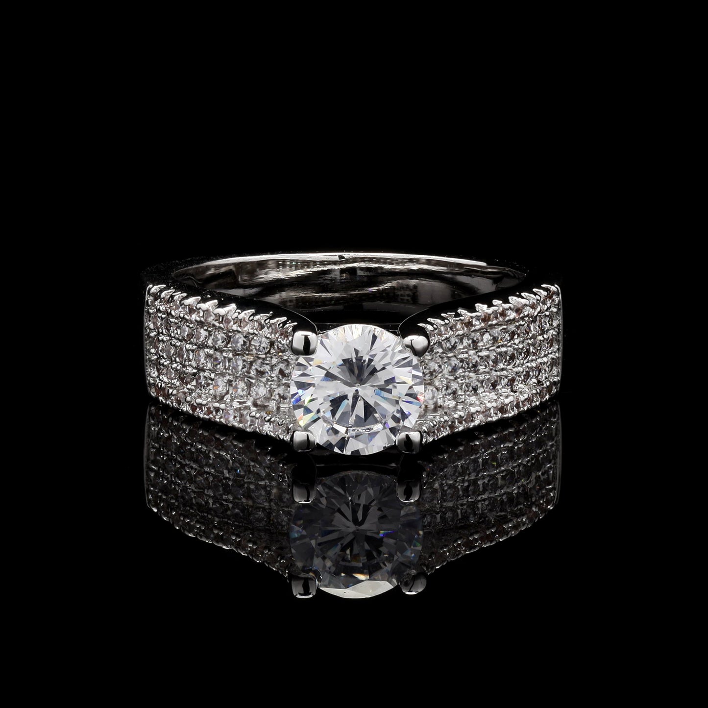 American Diamond Enaya Solitaire Anti Tarnish Ring