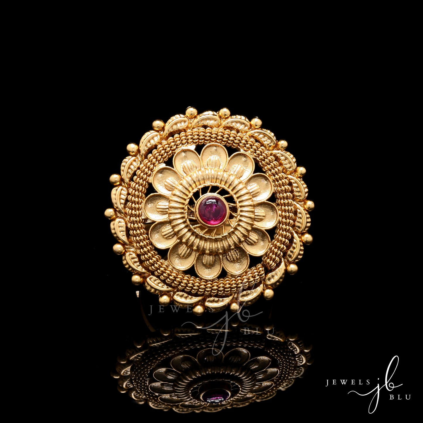 Kumari Gold Finish Traditional Adjustable Ring