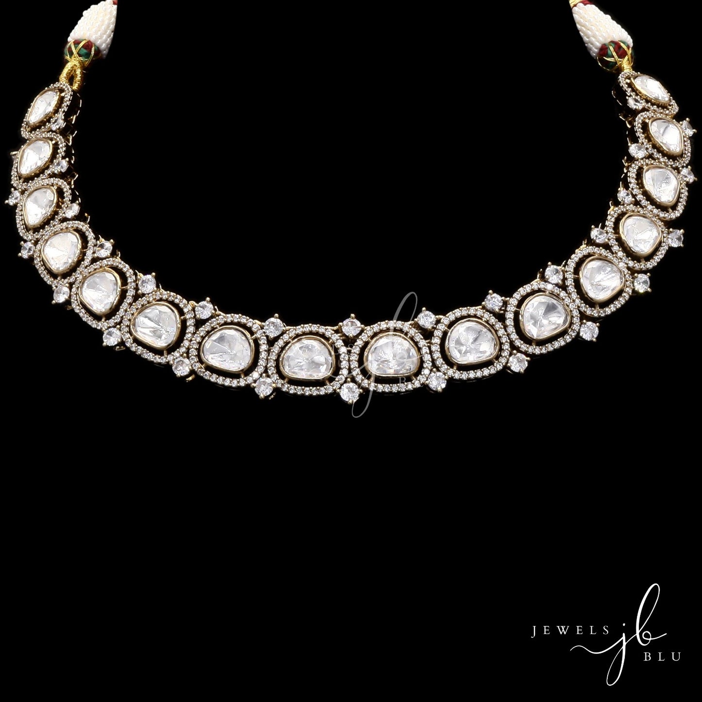 Antique Finish Polki Diya Ethnic Necklace Set