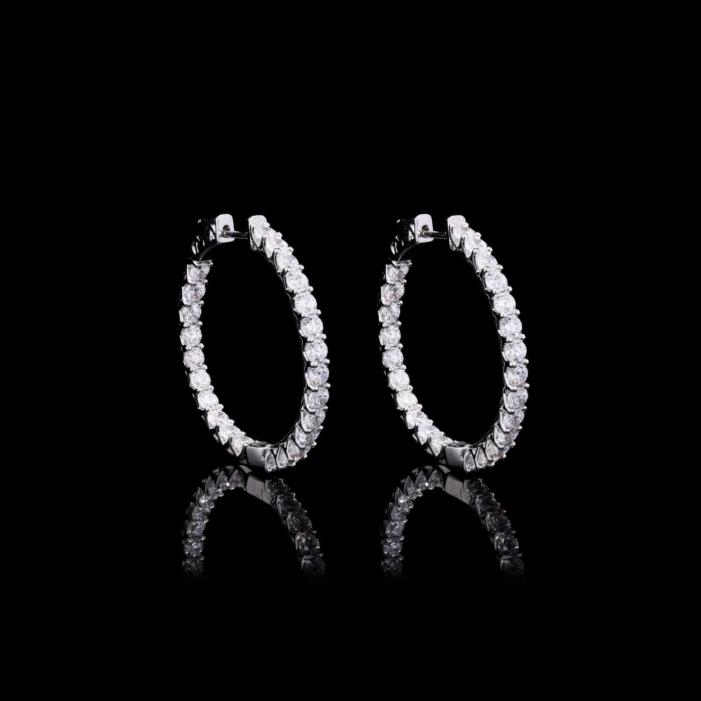 Classic Round American Diamond Hoops