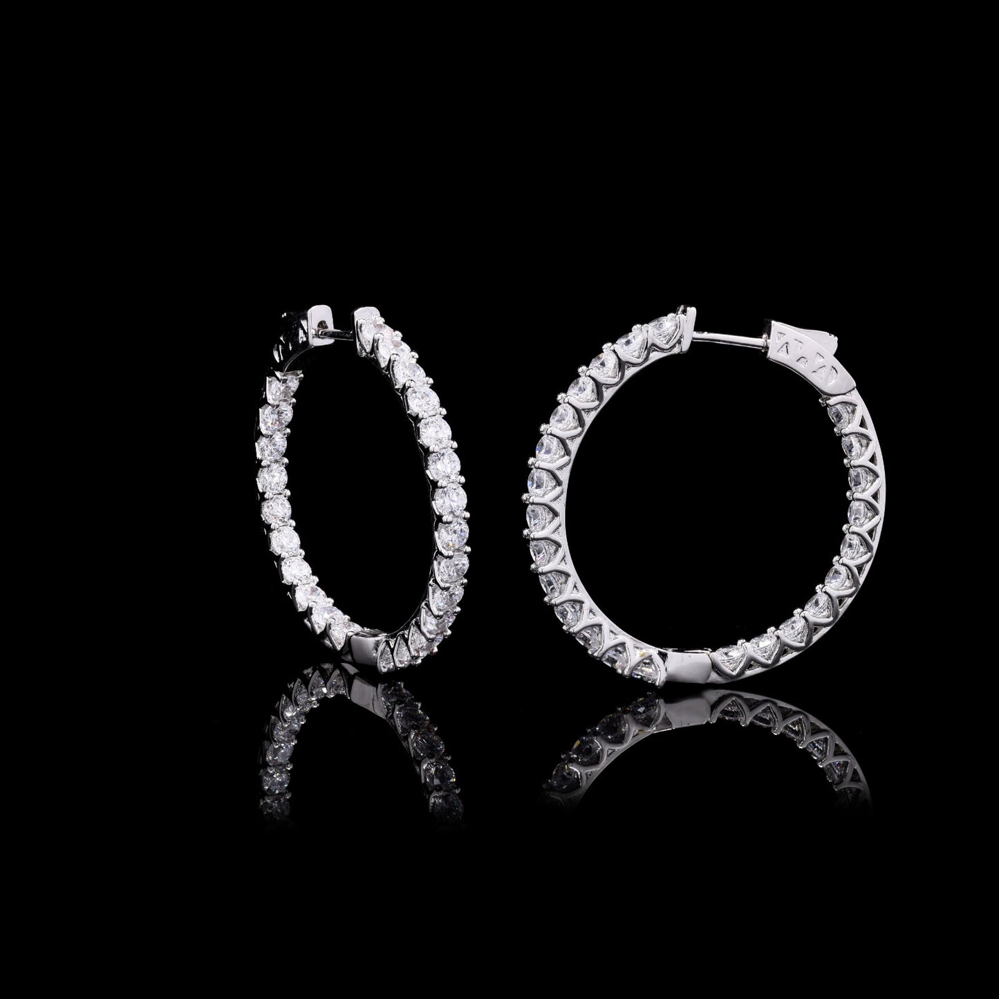 Classic Round American Diamond Hoops