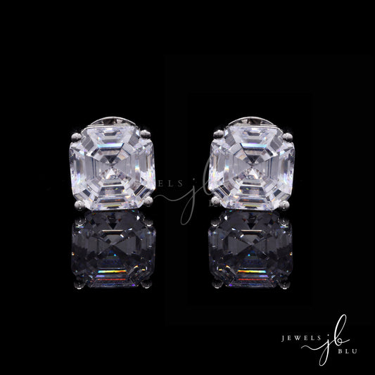 Premium Asher Cut Anti Tarnish Solitaire Studs