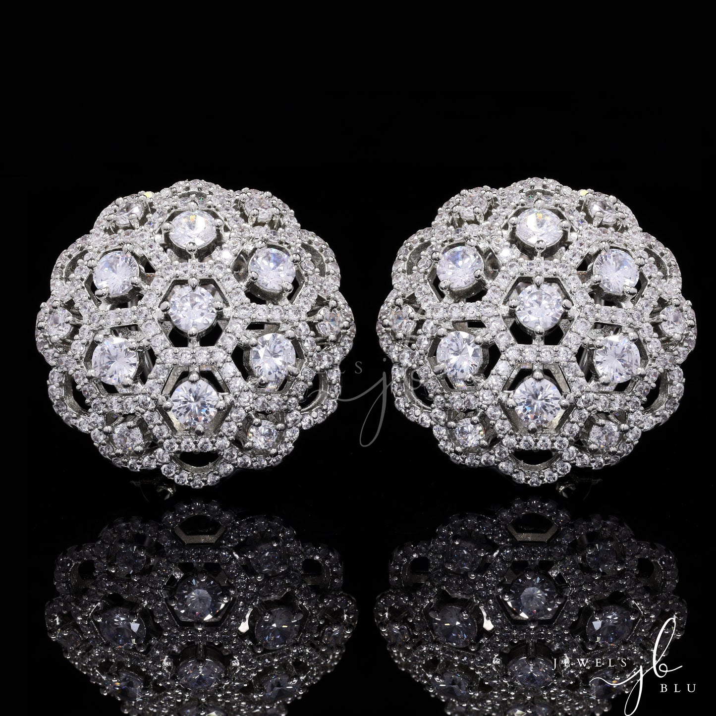 Crystal Bella Chunky Party Studs with Round Cut Solitaires