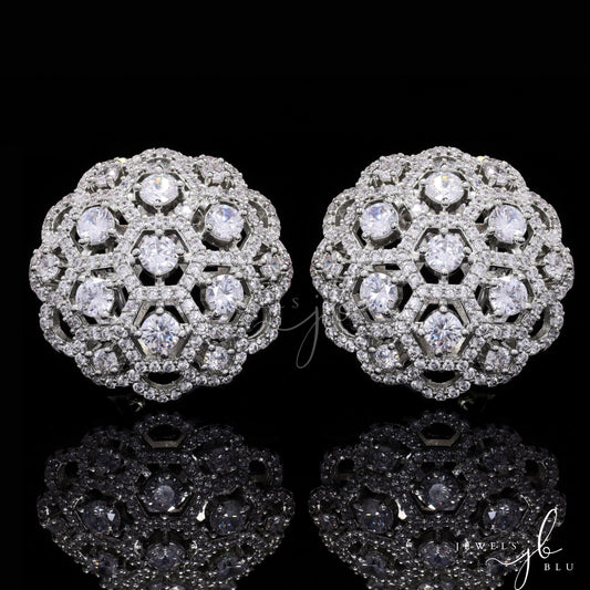 Crystal Bella Chunky Party Studs with Round Cut Solitaires