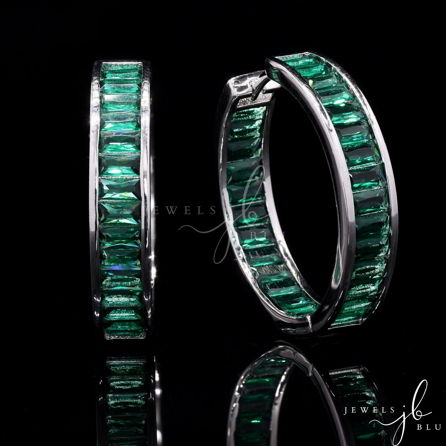 Premium Emerald Demure Hoop Earrings