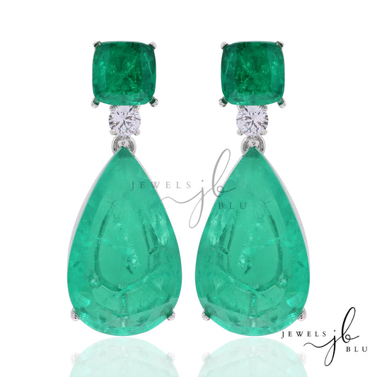 Green Emerald Doublet Party Earrings