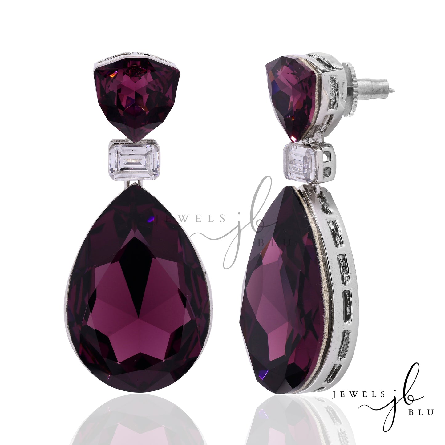 Deep Wine Swarovski Crystal Premium Party Earrings