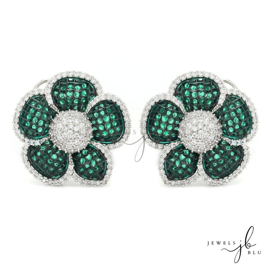 Hydro Green Emerald  Zenia Party Studs