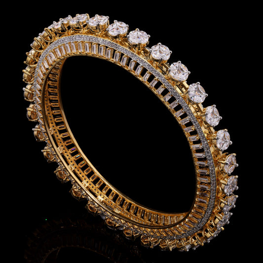 Gold Finish Maharani Kada Style Bangle ( Single Kada/Bangle)