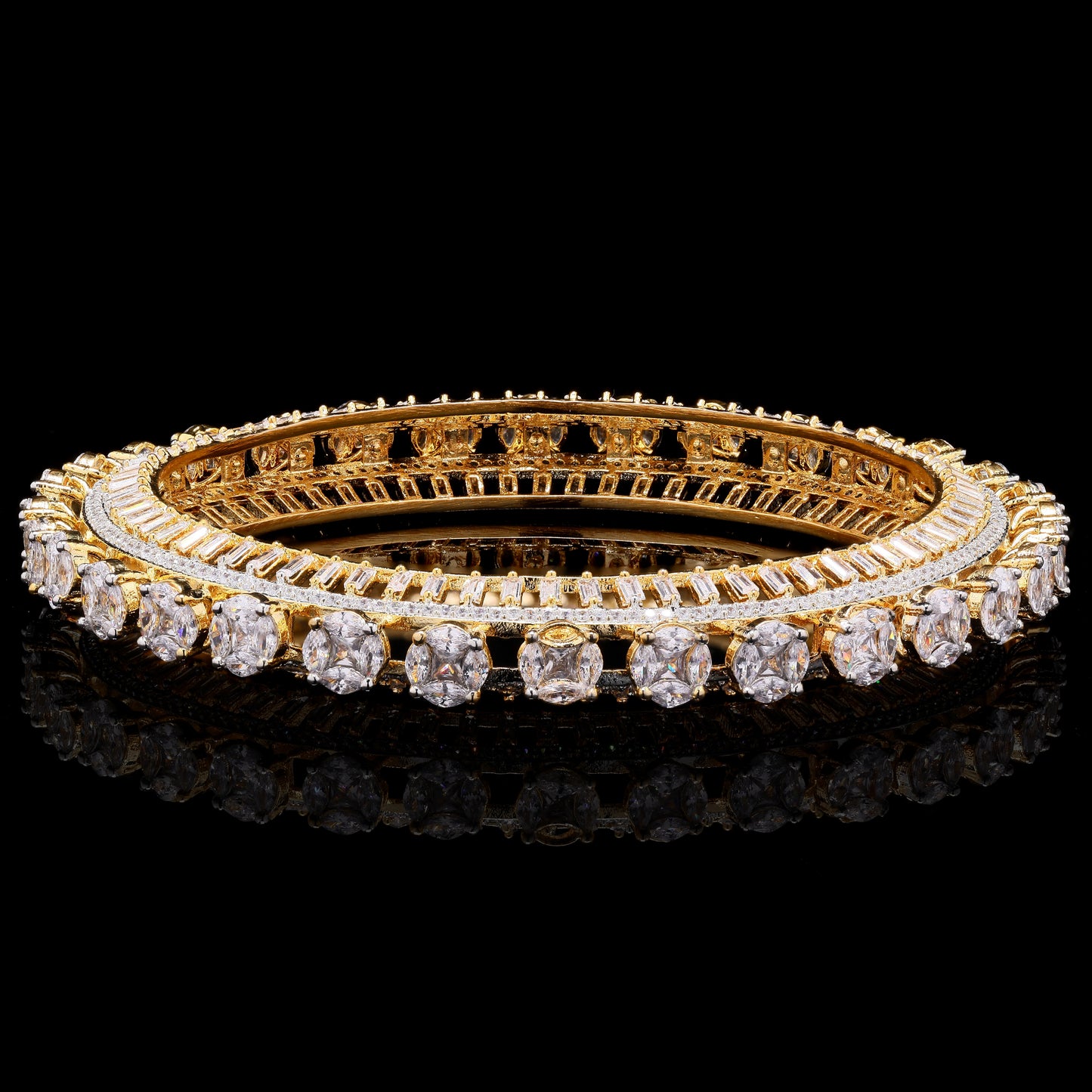 Gold Finish Maharani Kada Style Bangle ( Single Kada/Bangle)