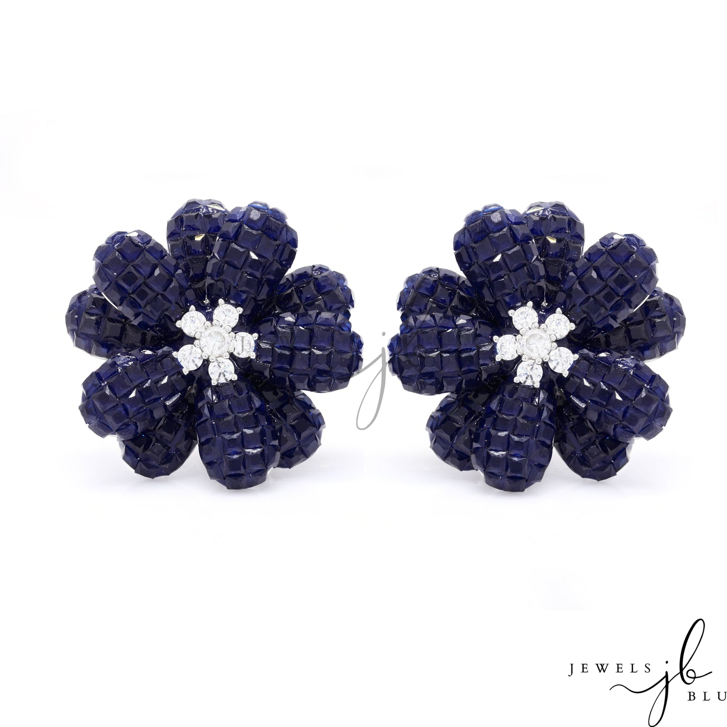 Invisible Setting Premium Floral Norah Statement Studs