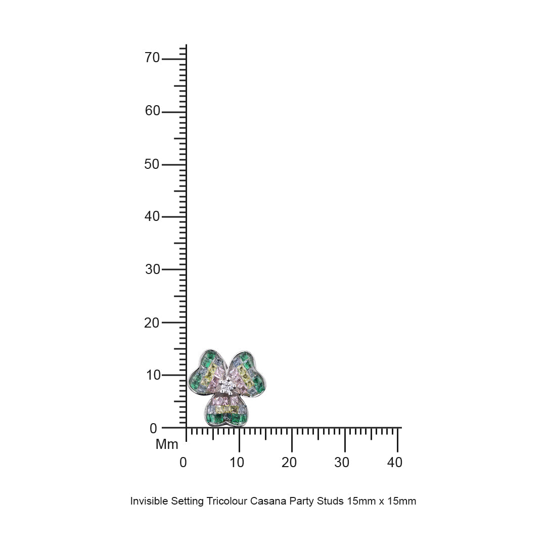 Invisible Setting Tricolour Casana Party Studs