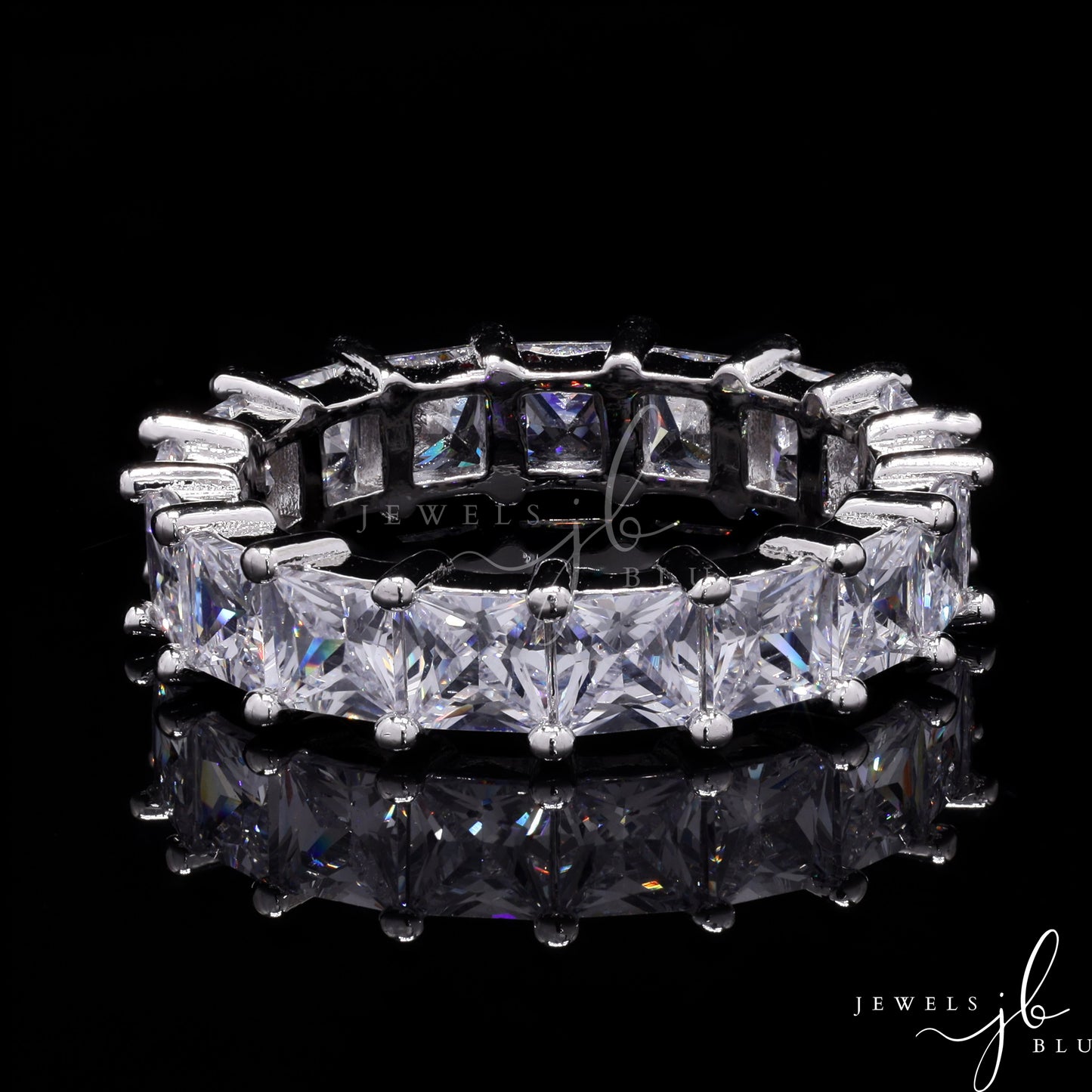 American Diamond Princess Cut Solitaire Zia Ring