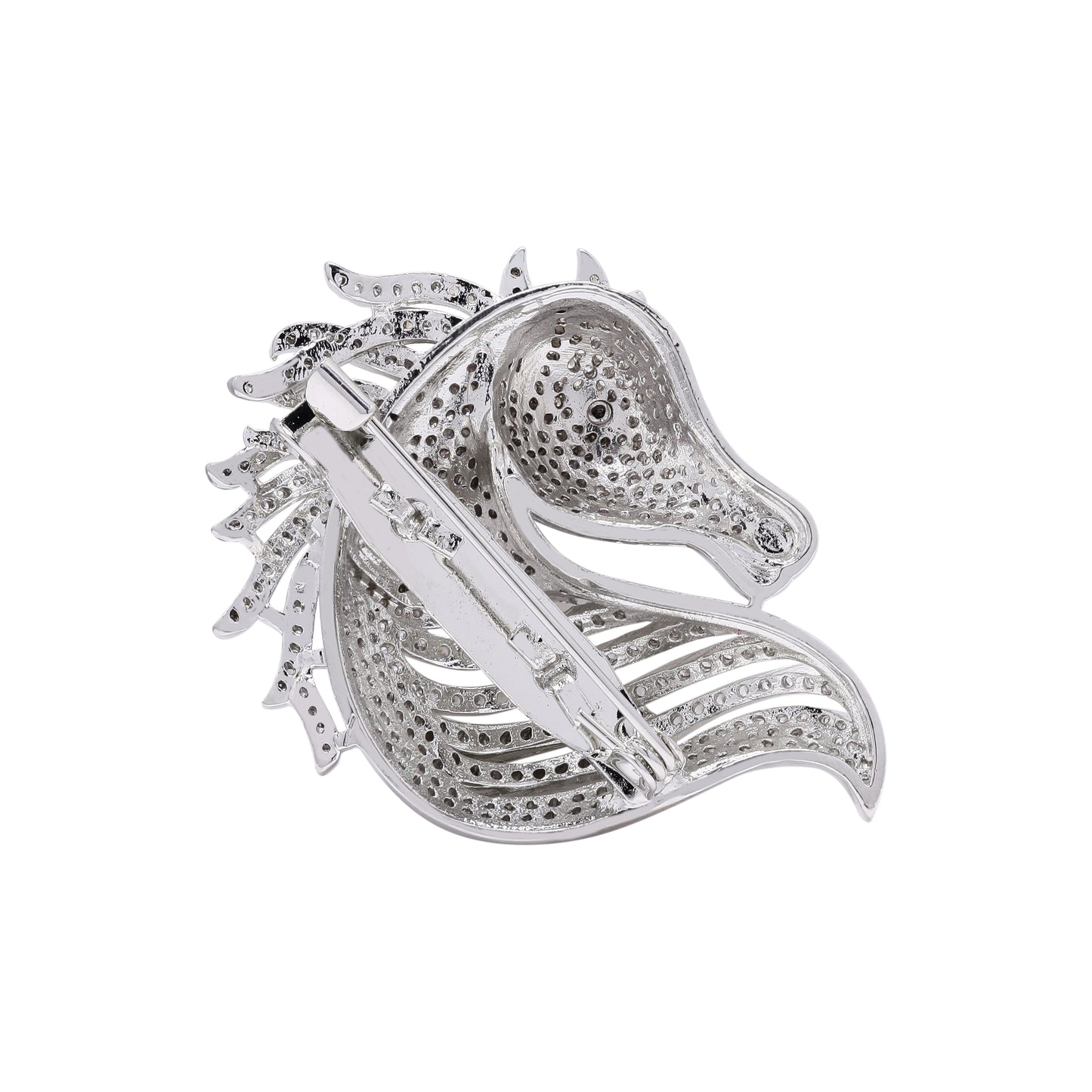 Micro Setting Diamond Studded Lucky Horse Unisex Brooch for Men and Women
