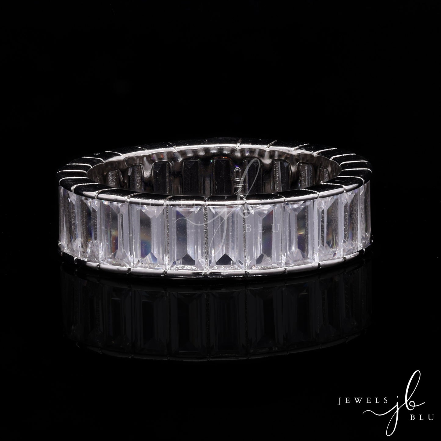 Evita American Diamond Baguette Band Ring