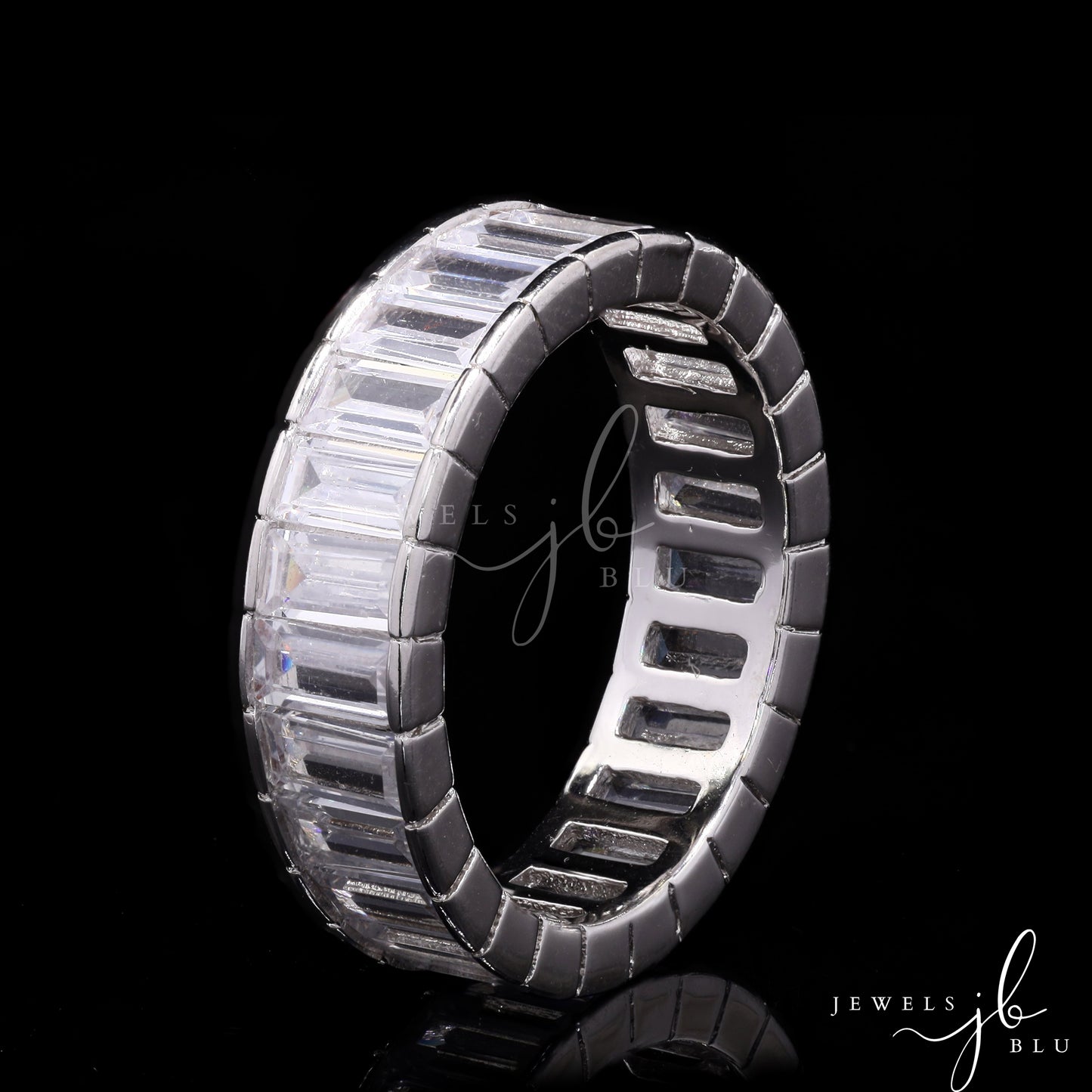 Evita American Diamond Baguette Band Ring