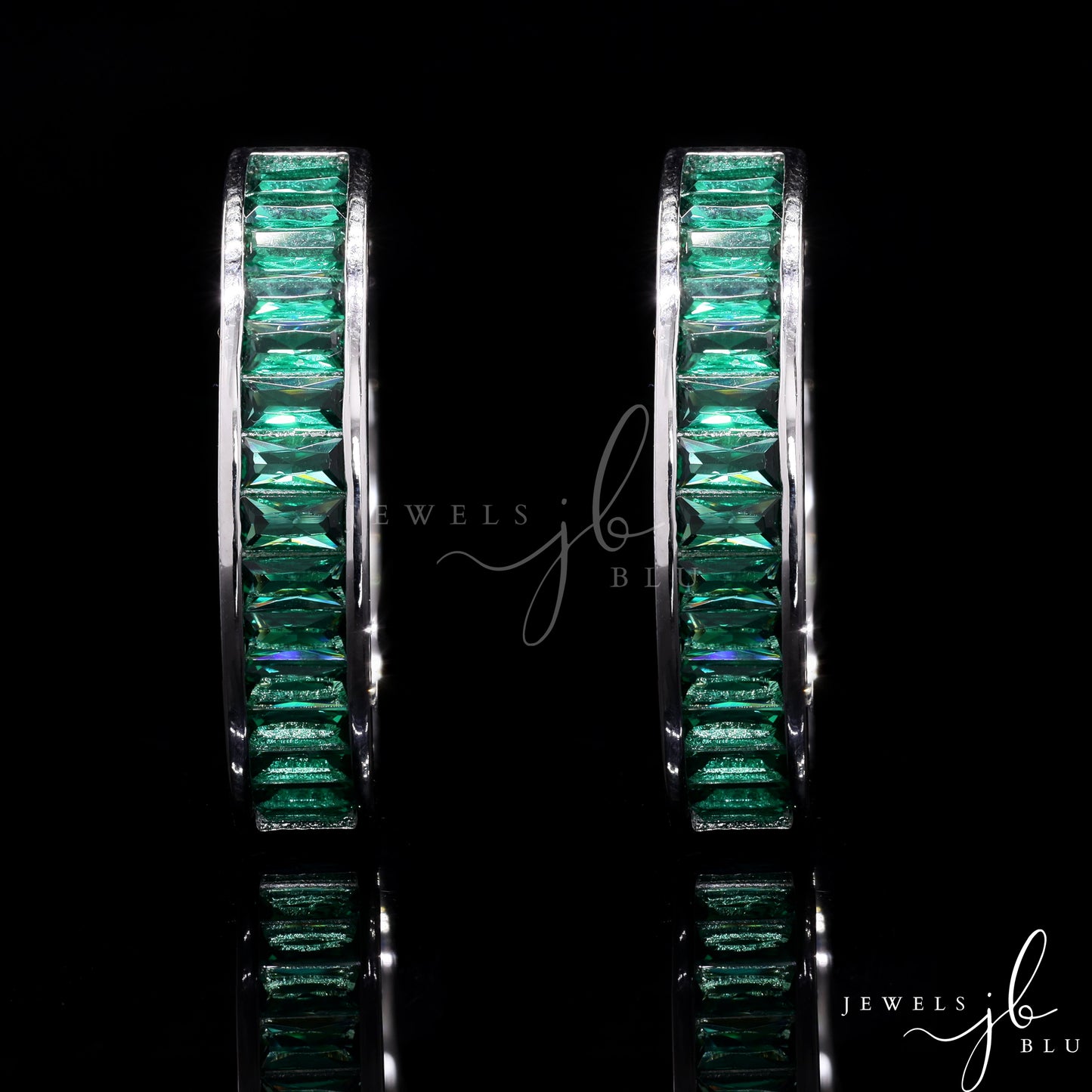 Premium Emerald Demure Hoop Earrings