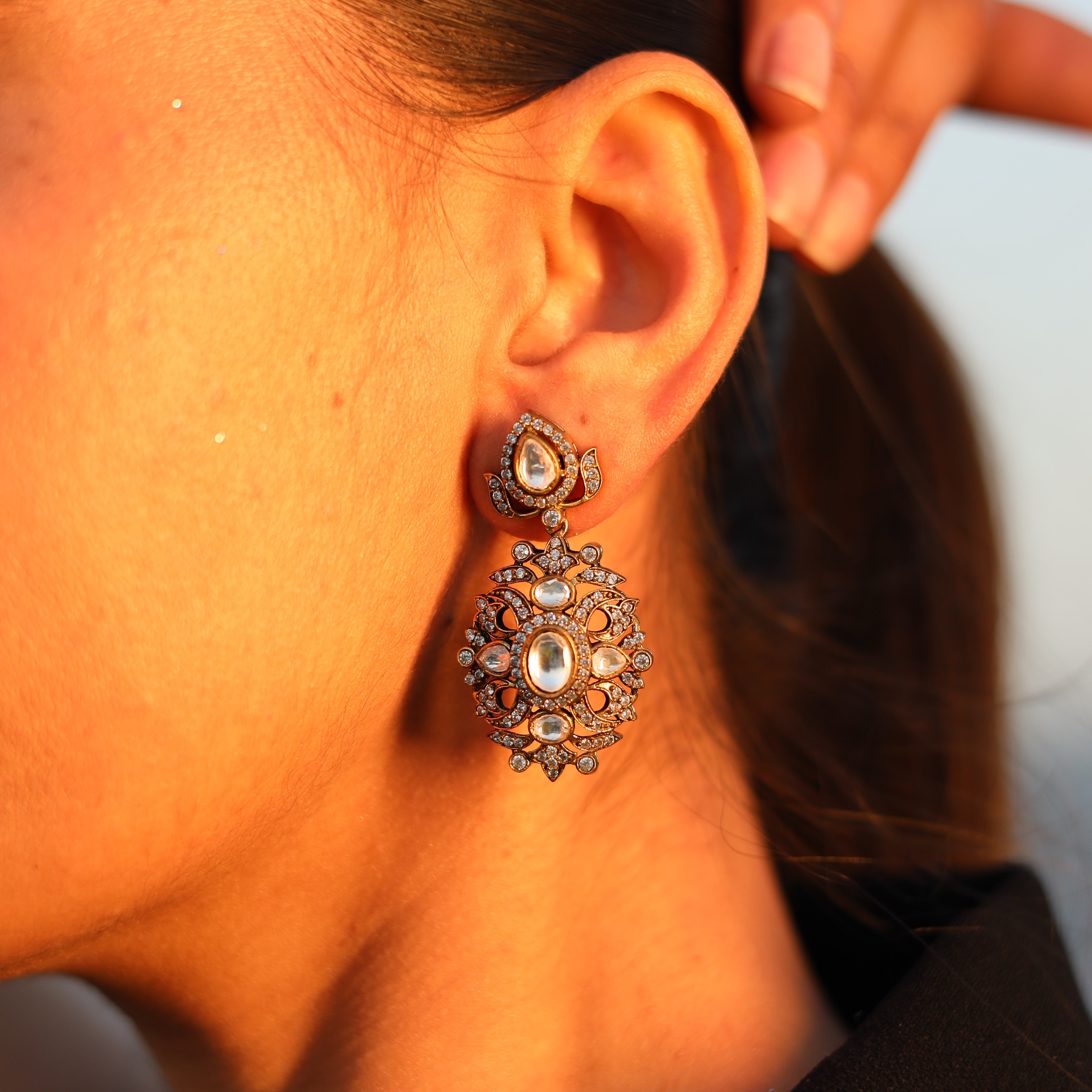 Buy Oxidized Simba tika Stud Earrings, Oxidised Earrings - Shop From The  Latest Collection Of Indian Rings