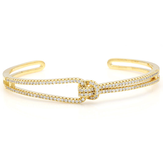 American Diamond Studded Gold Finish Elisa Bracelet