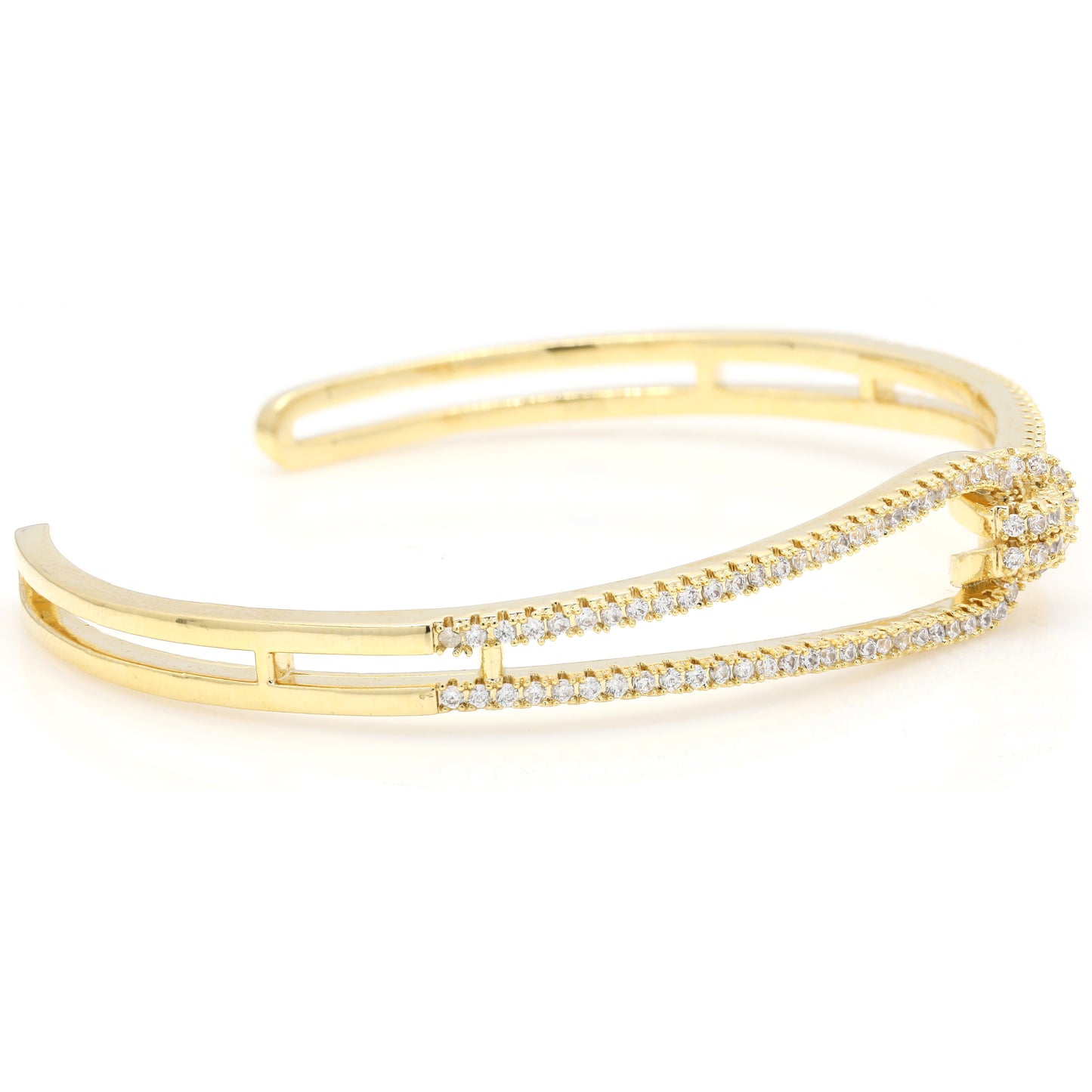 American Diamond Studded Gold Finish Elisa Bracelet