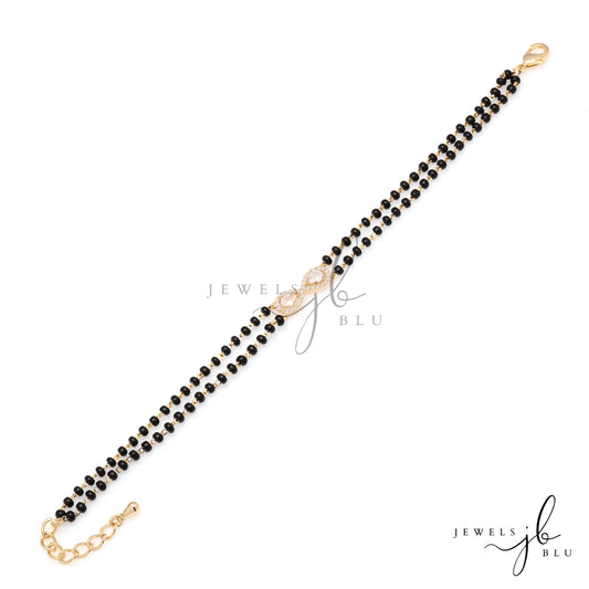 Gold Finish Infinity Mangalsutra Bracelet