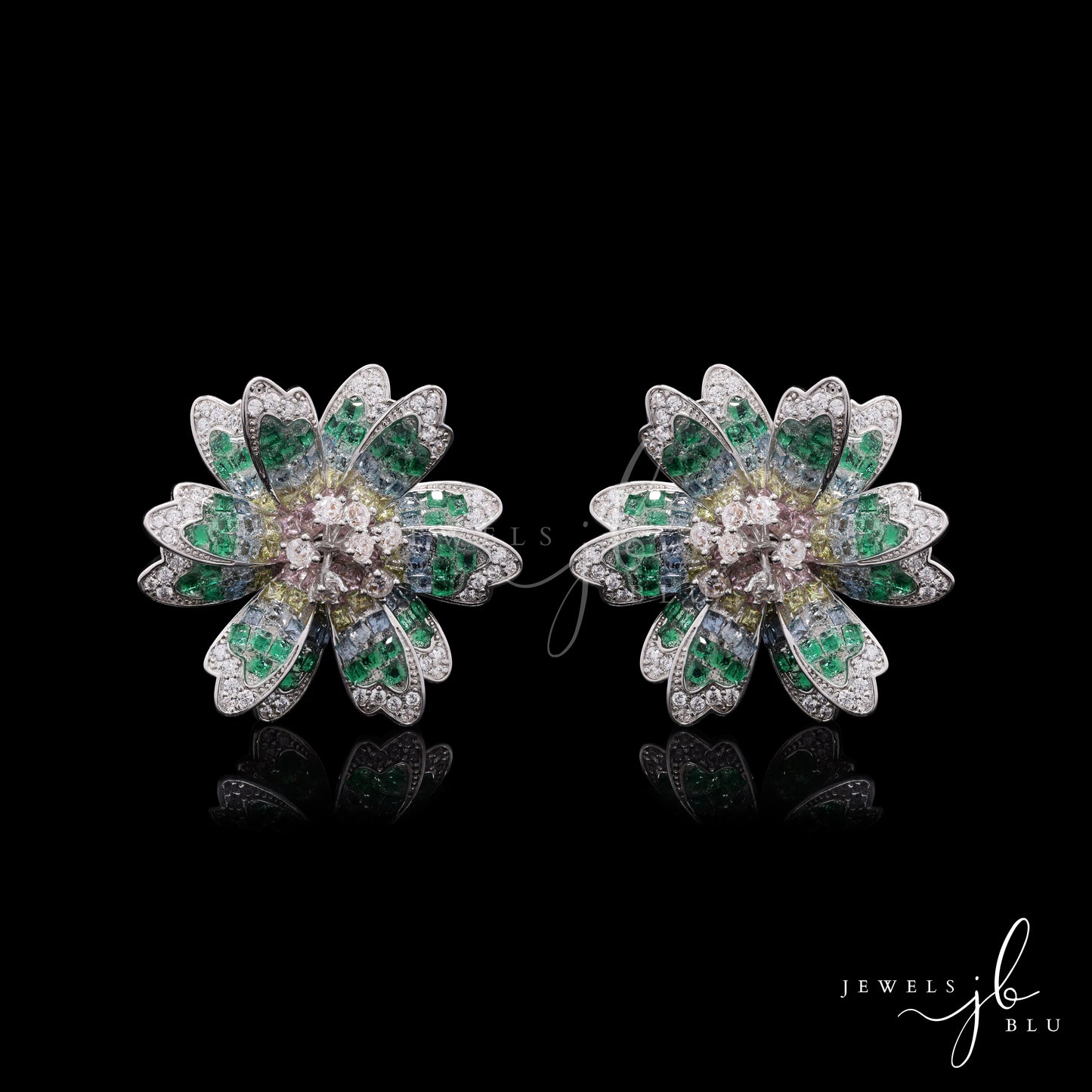 Green Terra Floral Party Studs