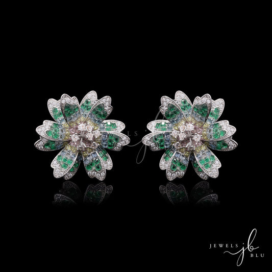 Green Terra Floral Party Studs