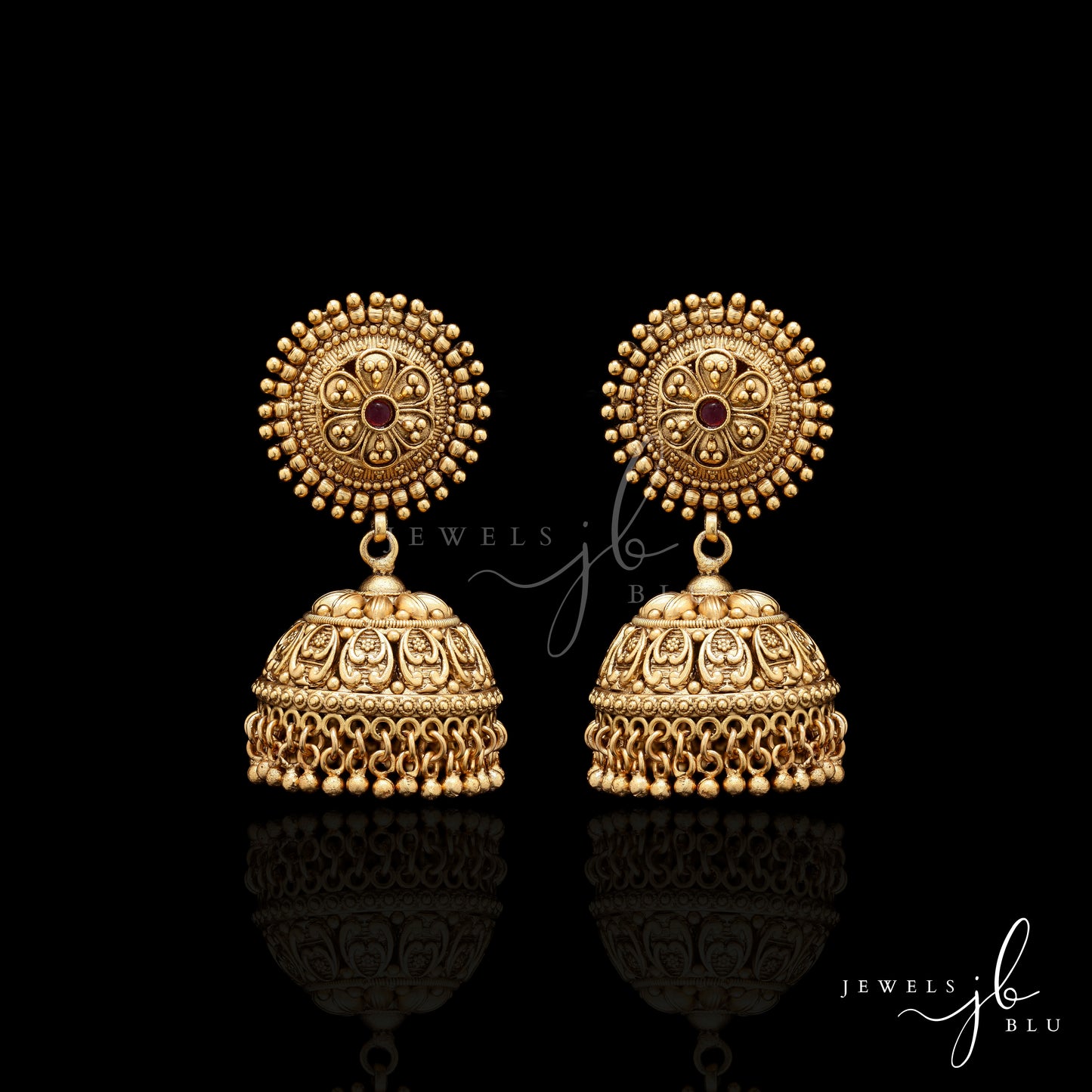 Anti Gold Finish Traditional Bellore Jhumki Earrings
