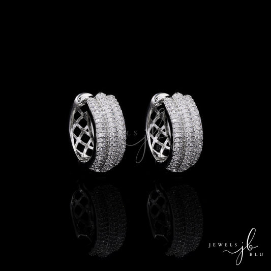 Classic Chunky American Diamond Huggie Hoops