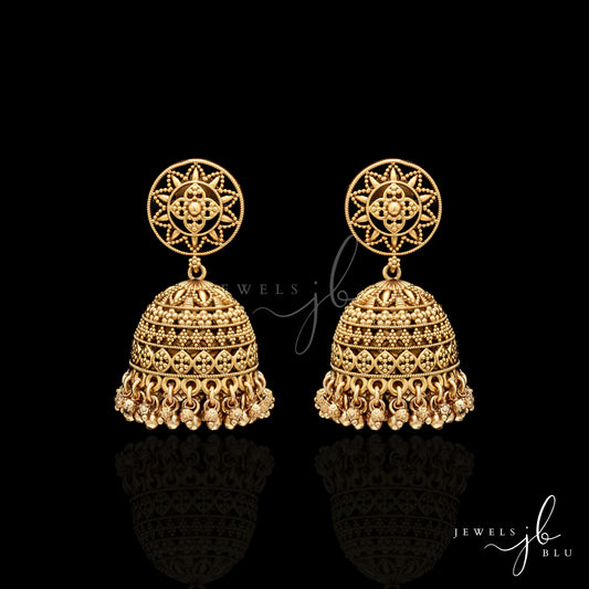 Festive Exclusive Gold Finish Anaya Jhumki Earrings