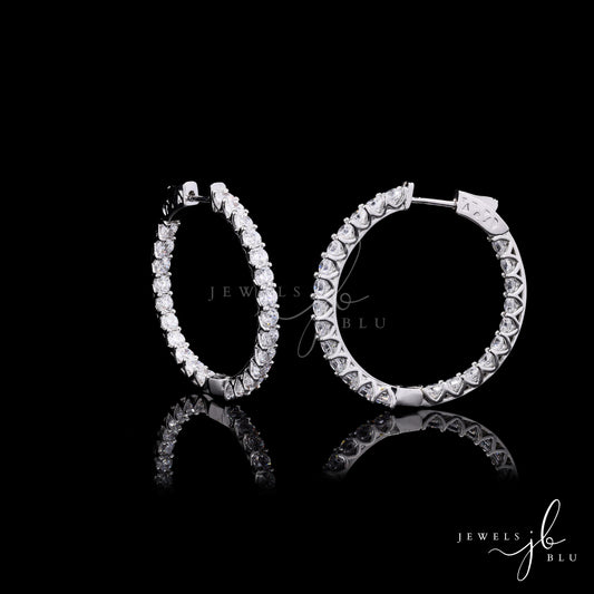 Classic Round American Diamond Hoops